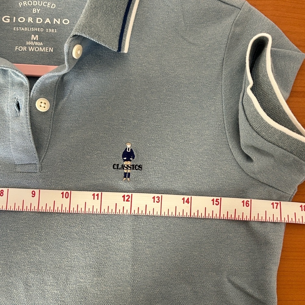 NWOT Classic Light Blue Polo Top with Subtle Embroidered Logo.. - Picture 8 of 11